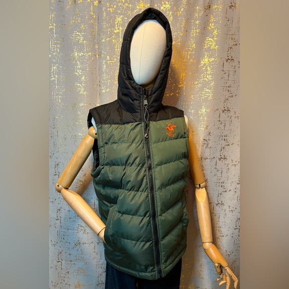 Beverly Hills Polo Club Boy's Black and Army Green Vest Jacket - Picture 2 of 9